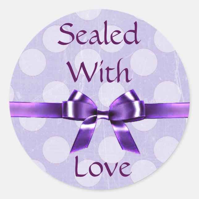 Stickers Purple & Lavender "Scellé avec amour" (Devant)