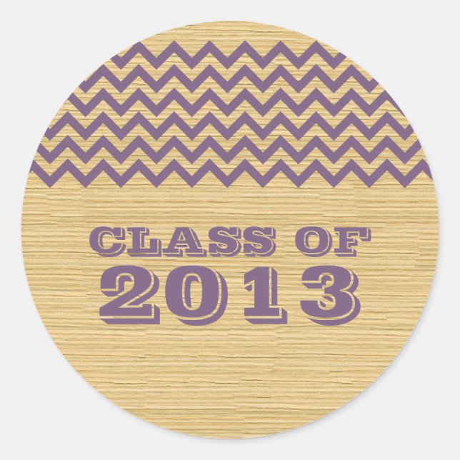 Stickers Purple Rustic Chevron Graduation (Devant)