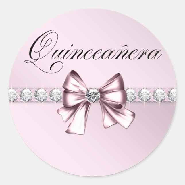 Stickers Quinceanera Noir Diamant Élégant (Devant)