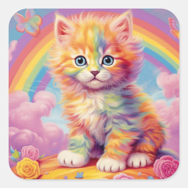 Stickers Rainbow Kitten (Devant)