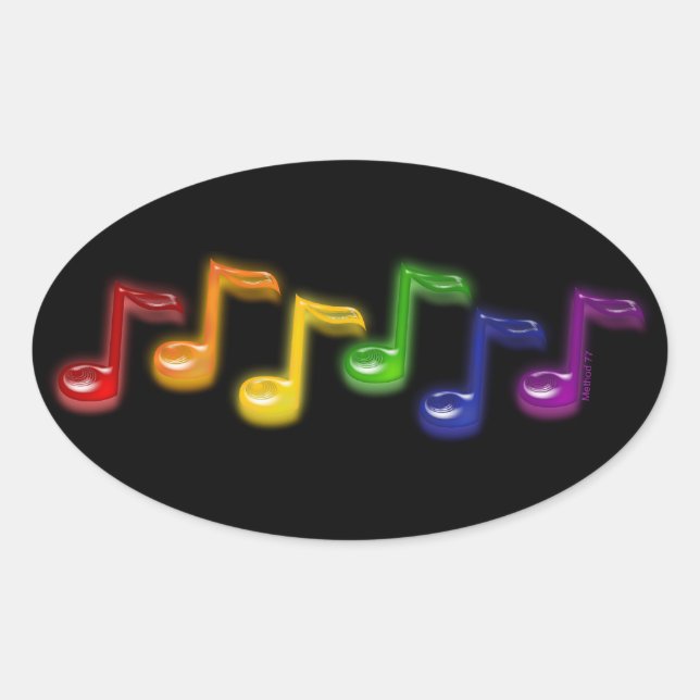 Stickers Rainbow Music Notes (Devant)