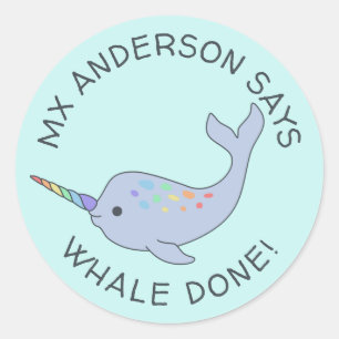 Stickers Rainbow Narwhal Done
