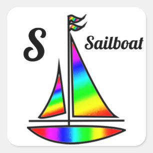 Stickers Rainbow Sailboat