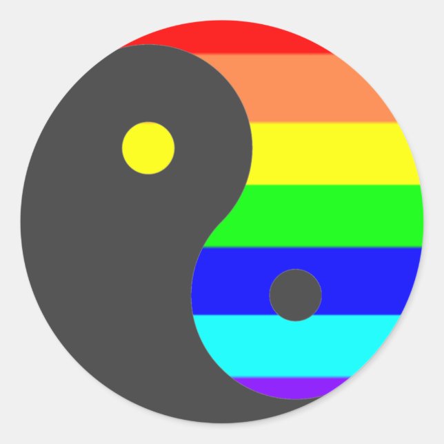 Stickers Rainbow Yin Yang (Devant)