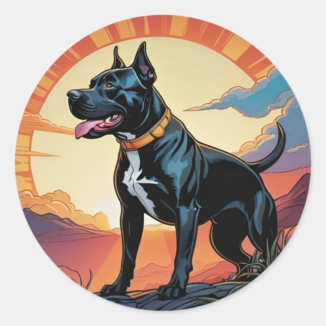 Stickers Randonnée Pittie Pitbull Adventure Chien (Devant)