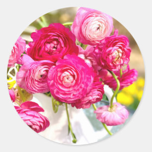 Stickers Ranunculus Classic Rond Rose