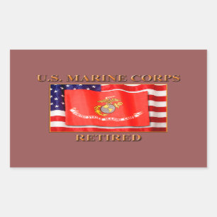 Stickers Rectangle à la retraite USMC