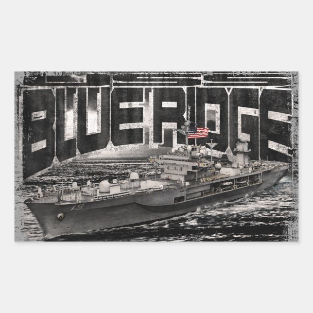 Stickers Rectangle Blue Ridge du navire de command (Devant)