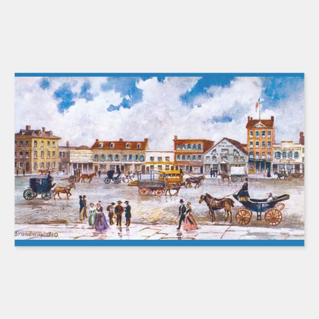 Stickers Rectangle Broadway NYC 1810 (Devant)