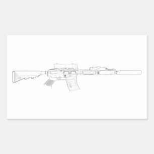 Stickers Rectangle CQBR MK18 Mod 0