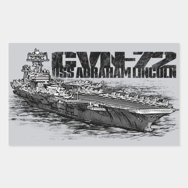 Stickers Rectangle CVN-72 Abraham Lincoln (Devant)