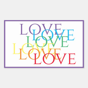 Stickers Rectangle d'AMOUR PLANCHE / Violet