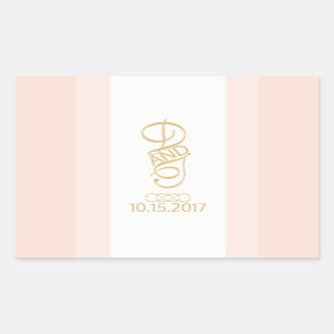 Stickers Rectangle de couleur or