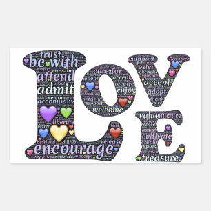 Stickers Rectangle des mots d'amour