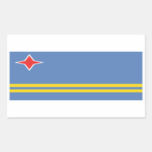 Stickers Rectangle Drapeau Aruba