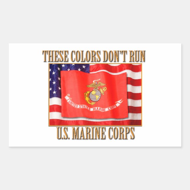 Stickers Rectangle du Marine Corps américain (Devant)
