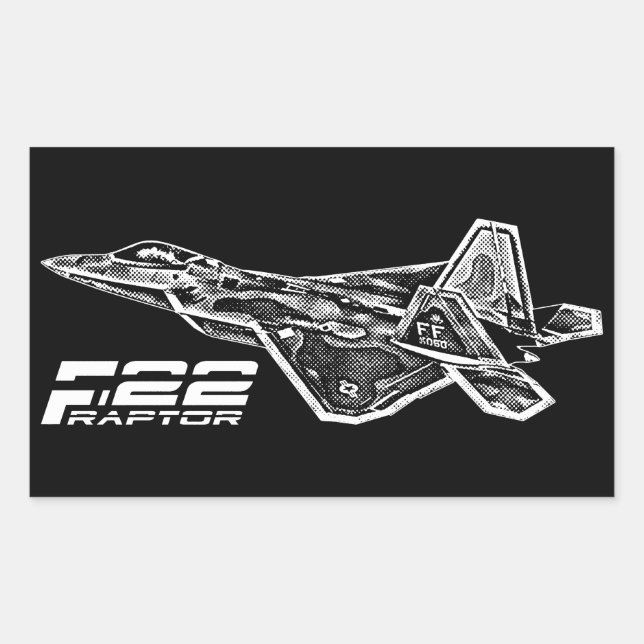 Stickers rectangle F-22 RAPTOR (Devant)