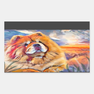 stickers rectangle GOLDEN GIRL Chow