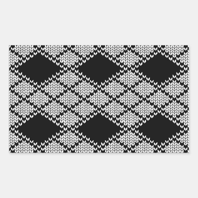 Stickers Rectangle KNIT JACQUARD NOIR (Devant)