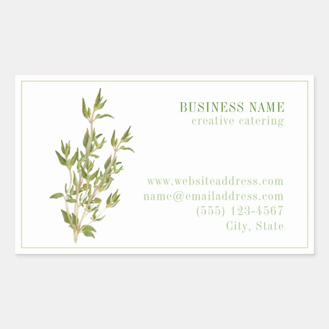 Stickers Rectangle LICENCE THYME FRAIS (Devant)