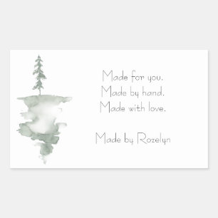 Stickers Rectangle Vacances Pins D'Hiver