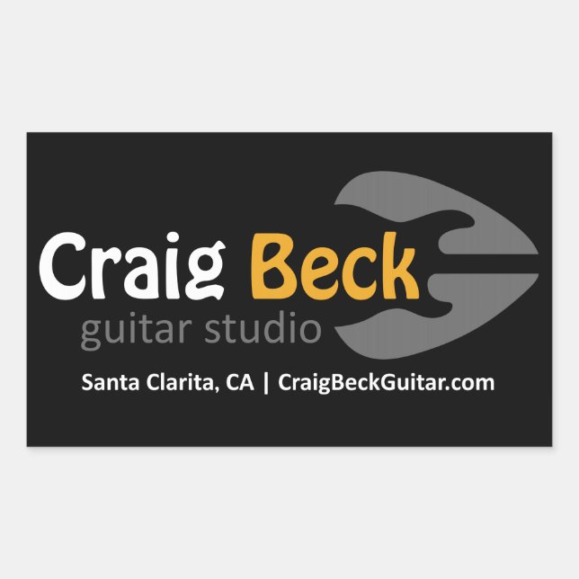 Stickers rectangulaires | Craig Beck Guitare Studi (Devant)