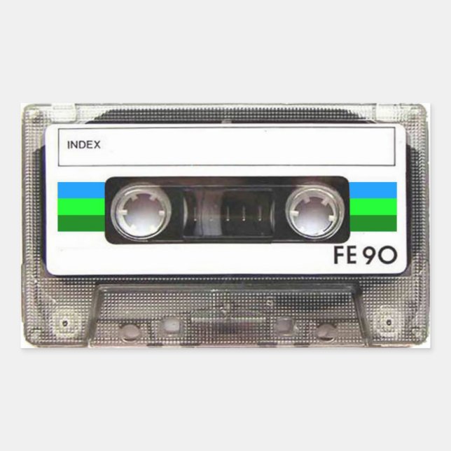 Stickers rectangulaires verts de bande de cassette (Devant)