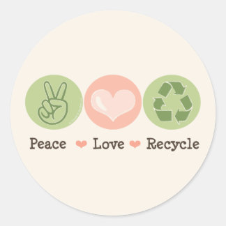 Stickers Recyclage Peace Love