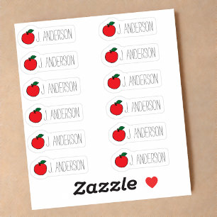 Stickers Red Apple Name pour enseignants - Set de 