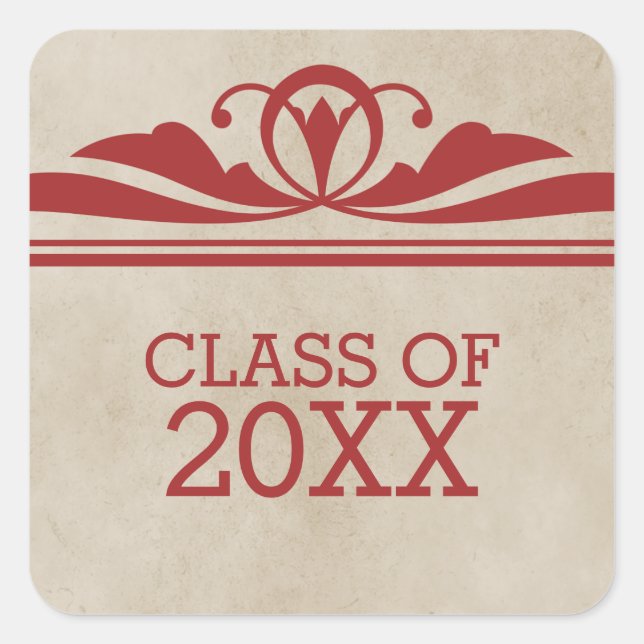 Stickers Red Elegant Deco Graduation (Devant)
