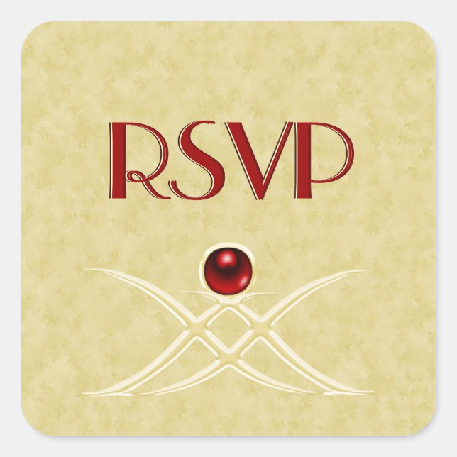 Stickers Red et Gold RSVP personnalisables (Devant)