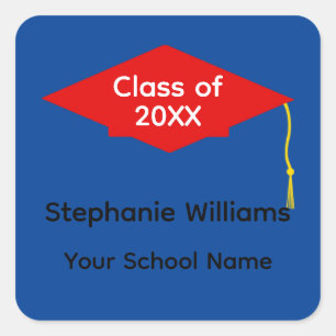 Stickers Red Graduation Cap #1-2