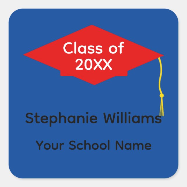 Stickers Red Graduation Cap #1-2 (Devant)