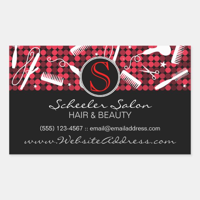Stickers Red Hot Glam Custom Cheveux & Beauté (Devant)