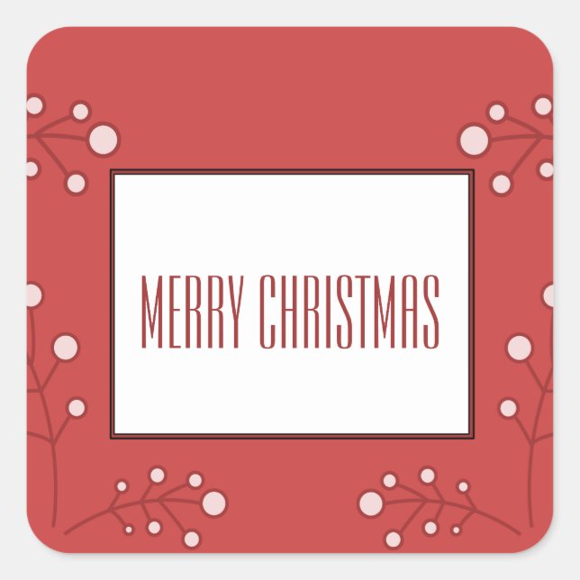 Stickers Red Modern Berry Holiday (Devant)