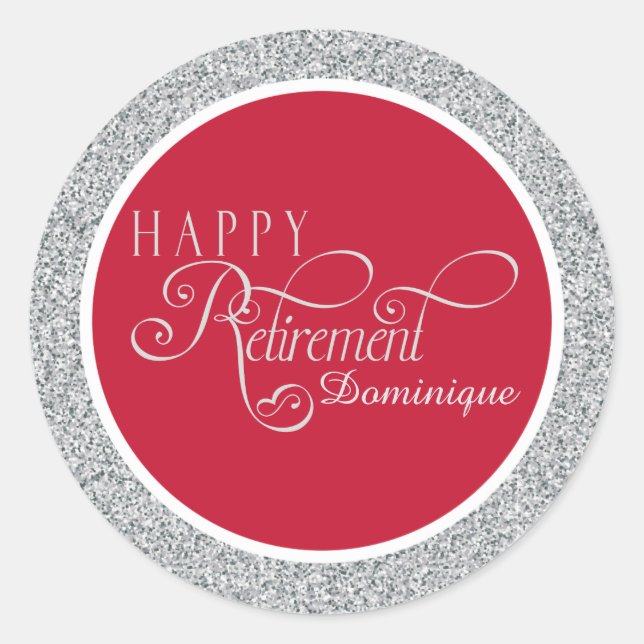 Stickers Red Modern Retirement Party (Devant)