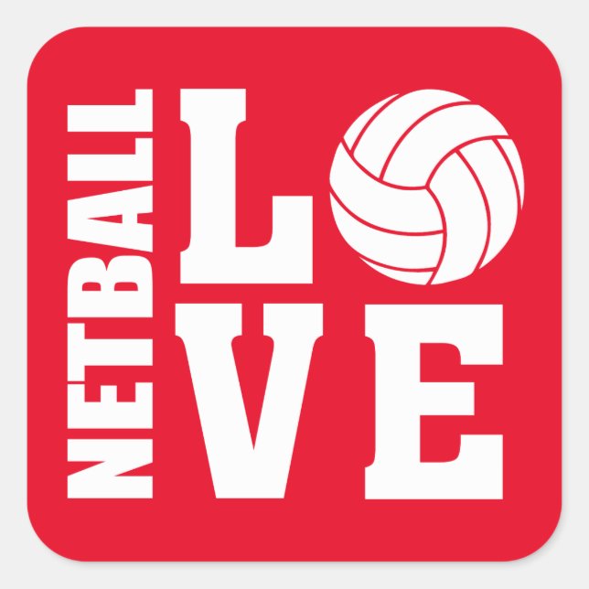 Stickers Red Netball Love (Devant)