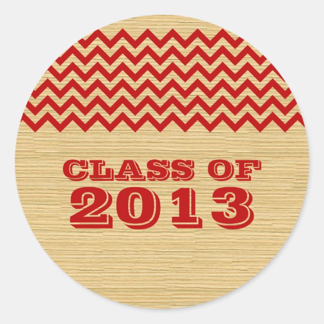 Stickers Red Rustic Chevron Graduation (Devant)