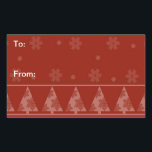 Stickers Red Snowflake et Christmas Tree<br><div class="desc">Gardez-le simple cette saison des Fêtes et customisez nos étiquettes cadeaux avec votre message personnel. Joyeuses fêtes.</div>