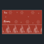 Stickers Red Snowflake et Christmas Tree<br><div class="desc">Gardez-le simple cette saison des Fêtes et customisez nos étiquettes cadeaux avec votre message personnel. Joyeuses fêtes.</div>