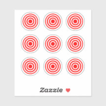 Stickers Red/White Round Target - Machine à Pinbal