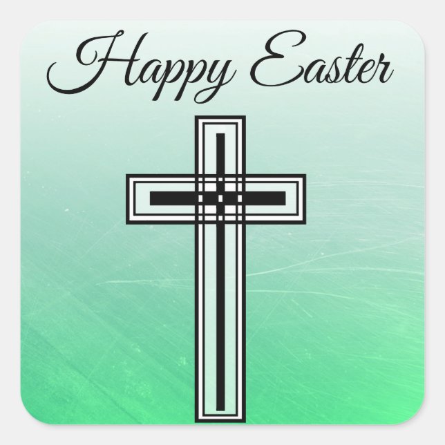 Stickers religieux croix verte et noire (Devant)