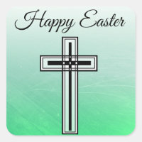 Stickers religieux croix verte et noire