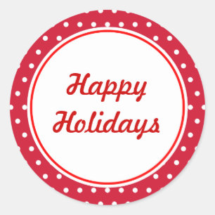 Stickers Retro Happy Holidays