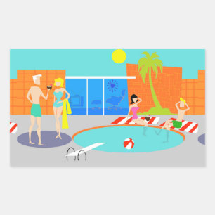 Stickers Retro Pool Party