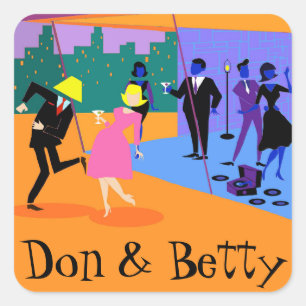 Stickers Retro Urban Rooftop Party sur mesure