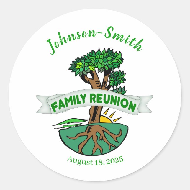 Stickers Reunion Arbre Familial Personnalisables (Devant)