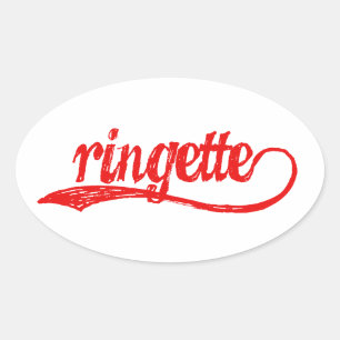 Stickers Ringette Oval - Rouge cursive