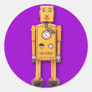Stickers Robot Jaune (feuille de 6)