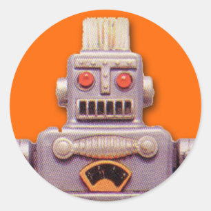 Stickers Robot Jouet Gris (Feuille de 20)